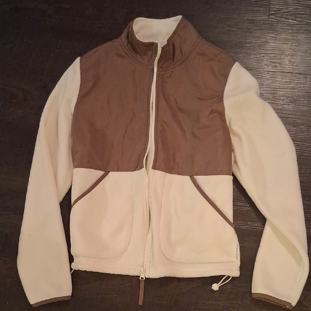 BearPaw Brown And Cream Zip-Up Jacket